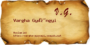 Vargha Gyöngyi névjegykártya