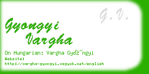 gyongyi vargha business card